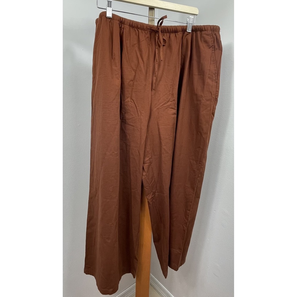 A new day women's brown pull on linen pants size 1X New